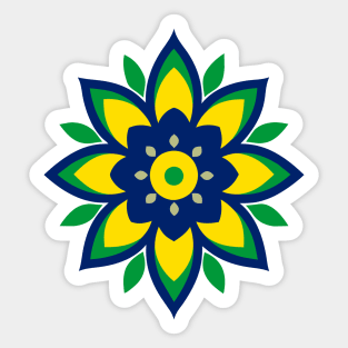Brazilian Pride Flower Design Sticker